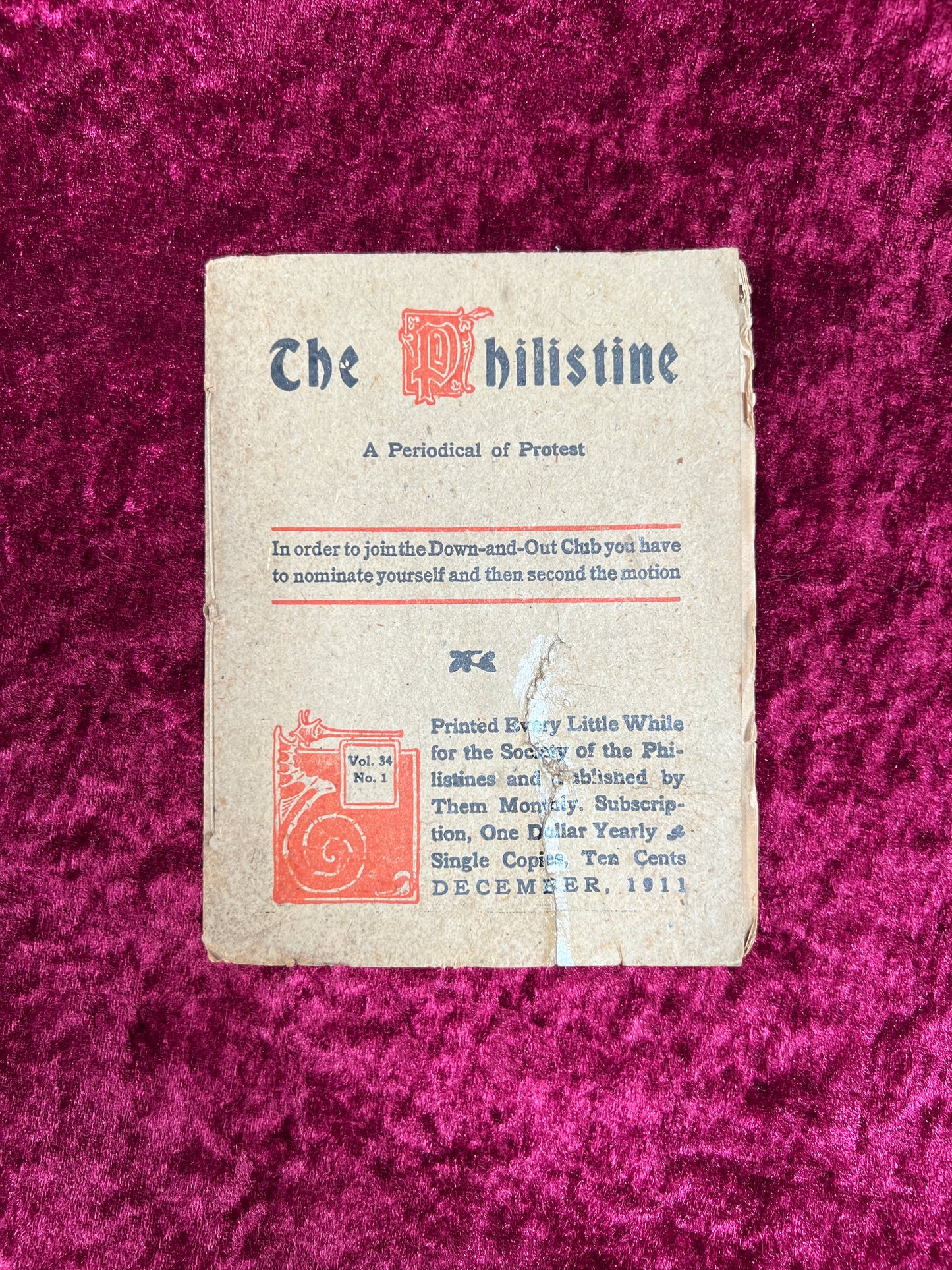 Antique Book - The Philistine: A Periodical of Protest - Volume 34 - No. 1 - December 1911