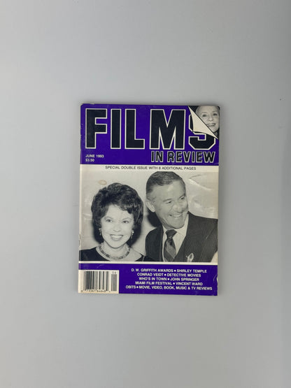 Films In Review Magazine - June 1993 - Shirley Temple, Conrad Veidt, Detective Movies, John Springer, Vincent Ward