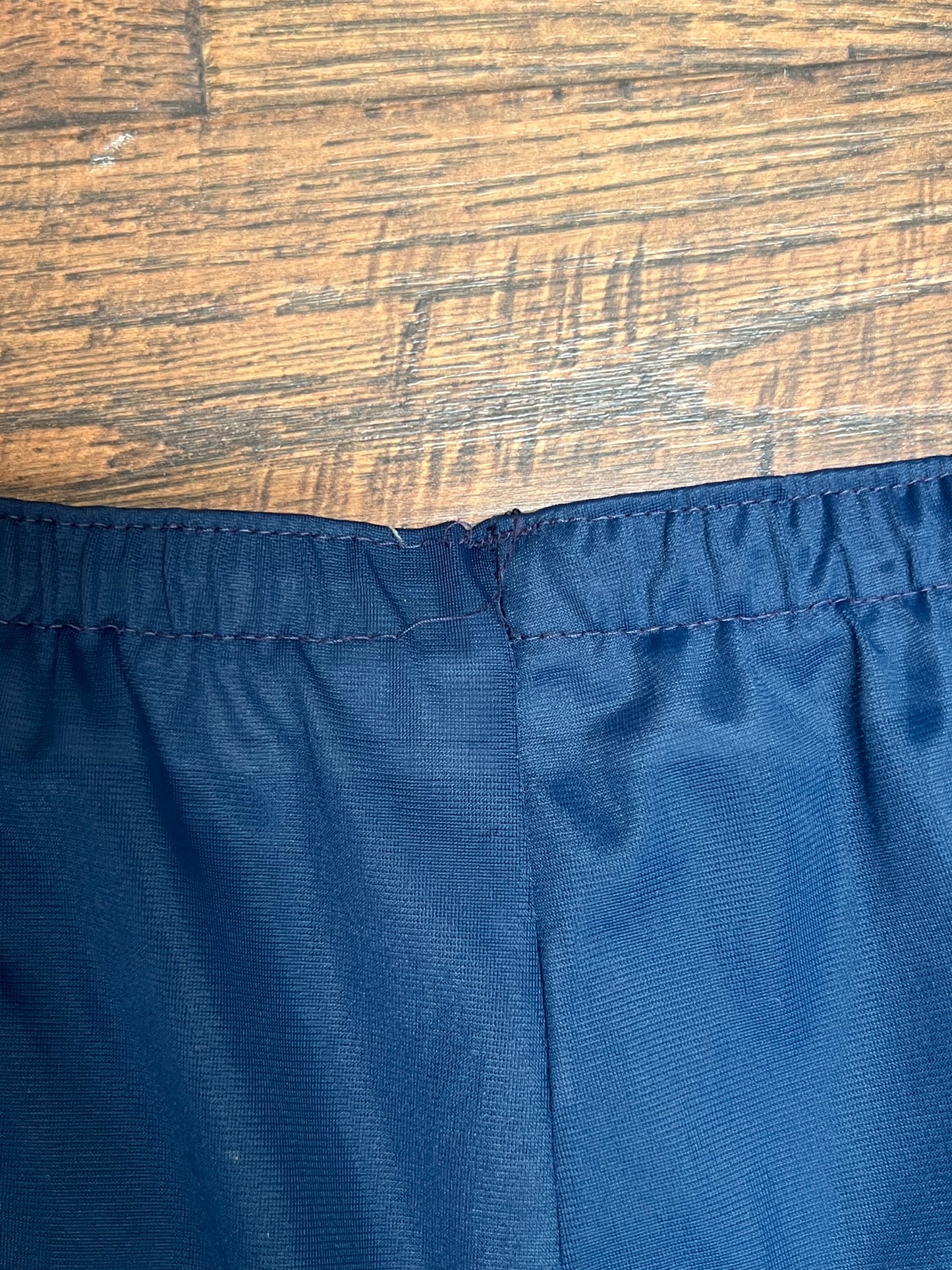 Vintage Clothing - Sheer Pajama Set - Dark Blue and White - Medium - Made In USA