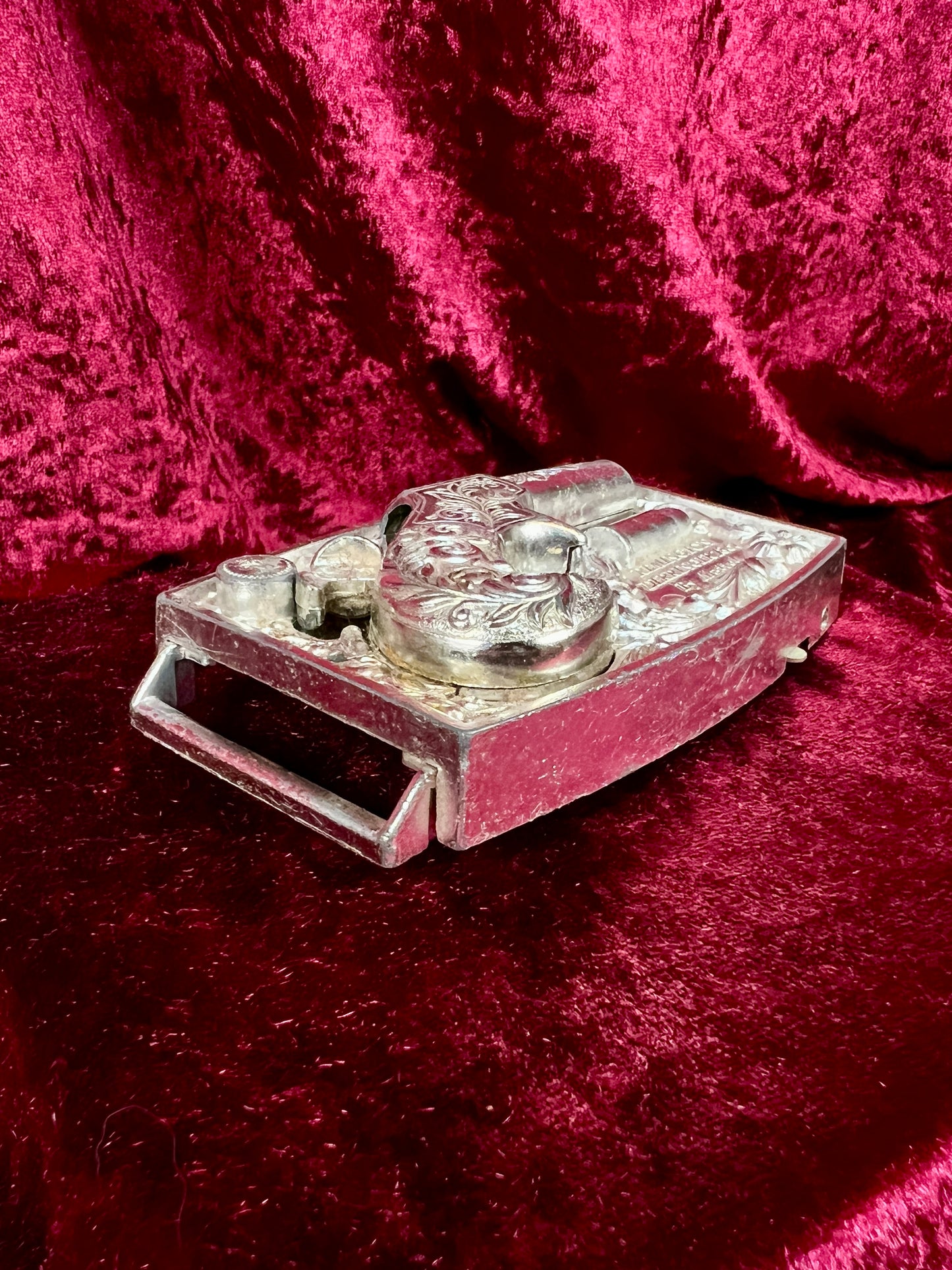 Vintage Metal Belt Buckle - Agent Zero Remington Derringer Cap Gun - 1959 Mattel