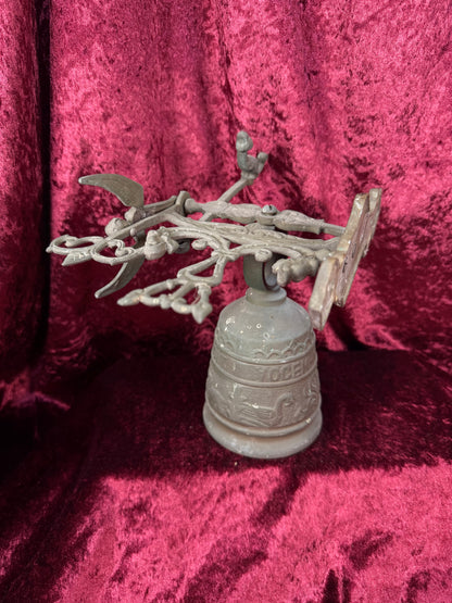 Antique Metal Monastery / Sanctuary Bell – Winged Angel - Latin Engraved