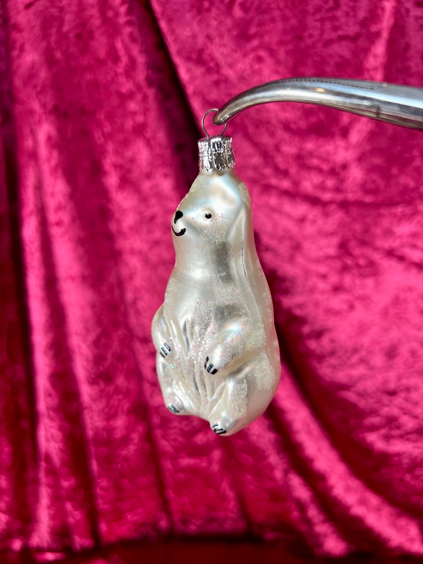 Vintage Christmas - Handblown Glass Ornament - Smiling Snow Bear - Department 56