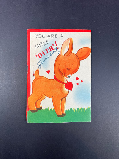 Vintage Ephemera - Valentine’s Day Card - You Are A Little Deer