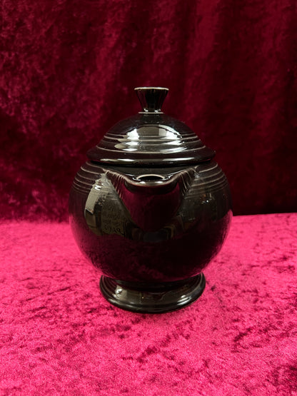 Vintage FIestaware Ceramic Teapot - Homer Laughlin Black 44 Oz Serving Pot