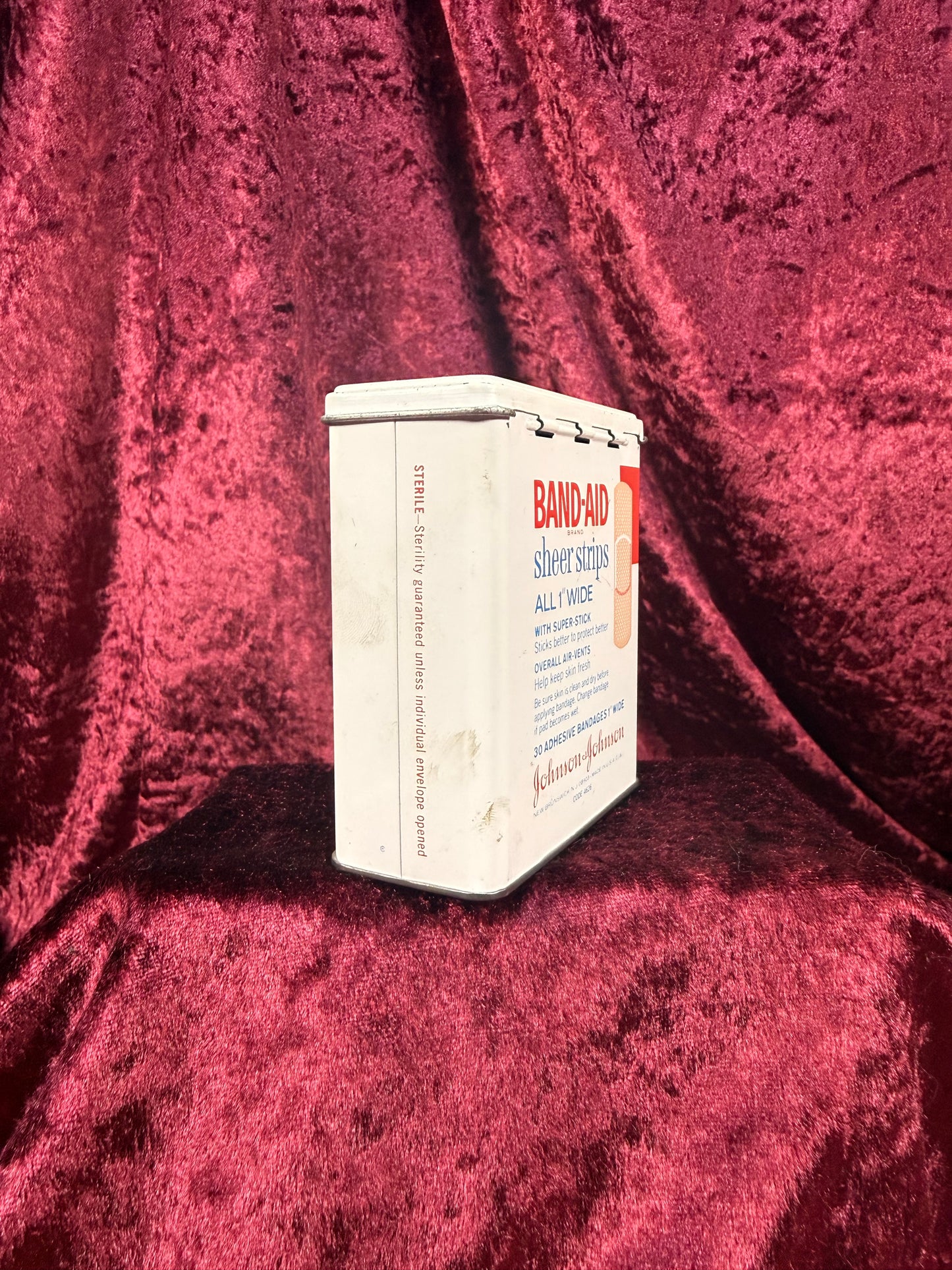 Vintage Medicine Cabinet - Mid Century - Johnson & Johnson Band-Aid Brand Tin