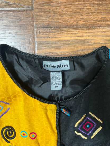 Vintage Clothing - Lightweight Jacket - Wiggy 90’s Block Print - 2X-Large - Indigo Moon