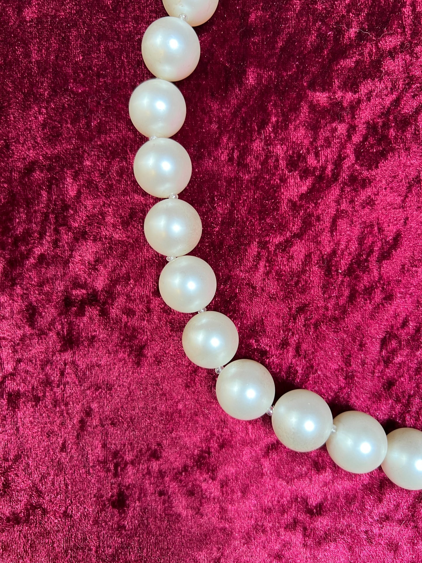Vintage Jewelry - Beaded Necklace - Jumbo Faux Pearls - 24.5"