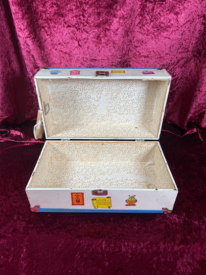 Vintage Toy - Metal Doll Suitcase with Dynamite Stickers - 1970s