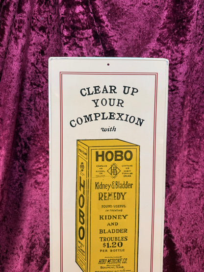 Vintage Metal Pharmaceutical Advertising Sign – Hobo Kidney Remedy - Sanford J. Heilner 1974
