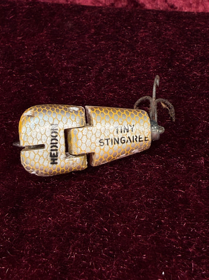 Vintage Wood Fishing Lure – Heddon Tiny Stingaree Yellow Scale Pattern