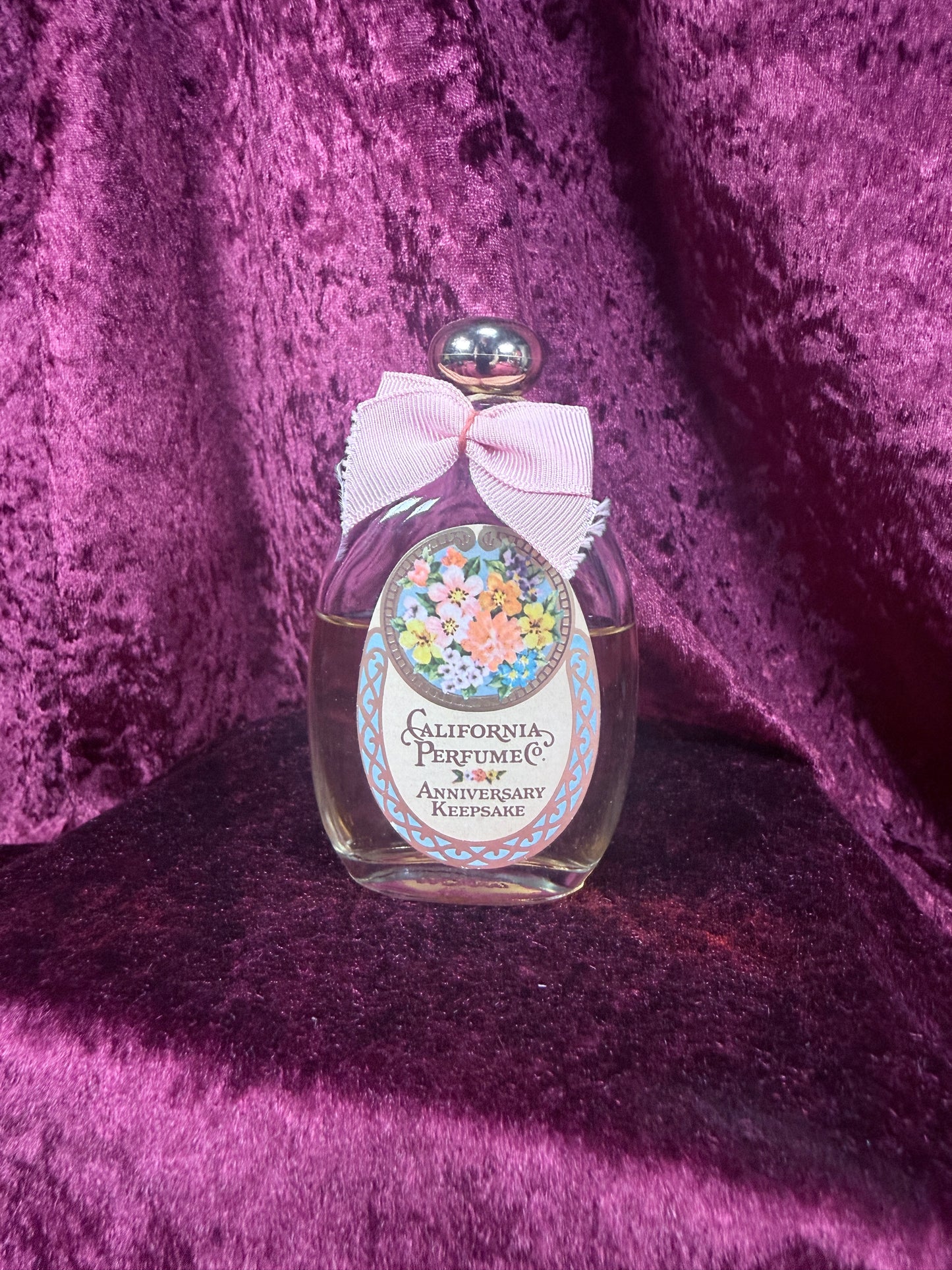Vintage Glass Perfume Bottle – California Perfume Co. Anniversary Keepsake Floral Design