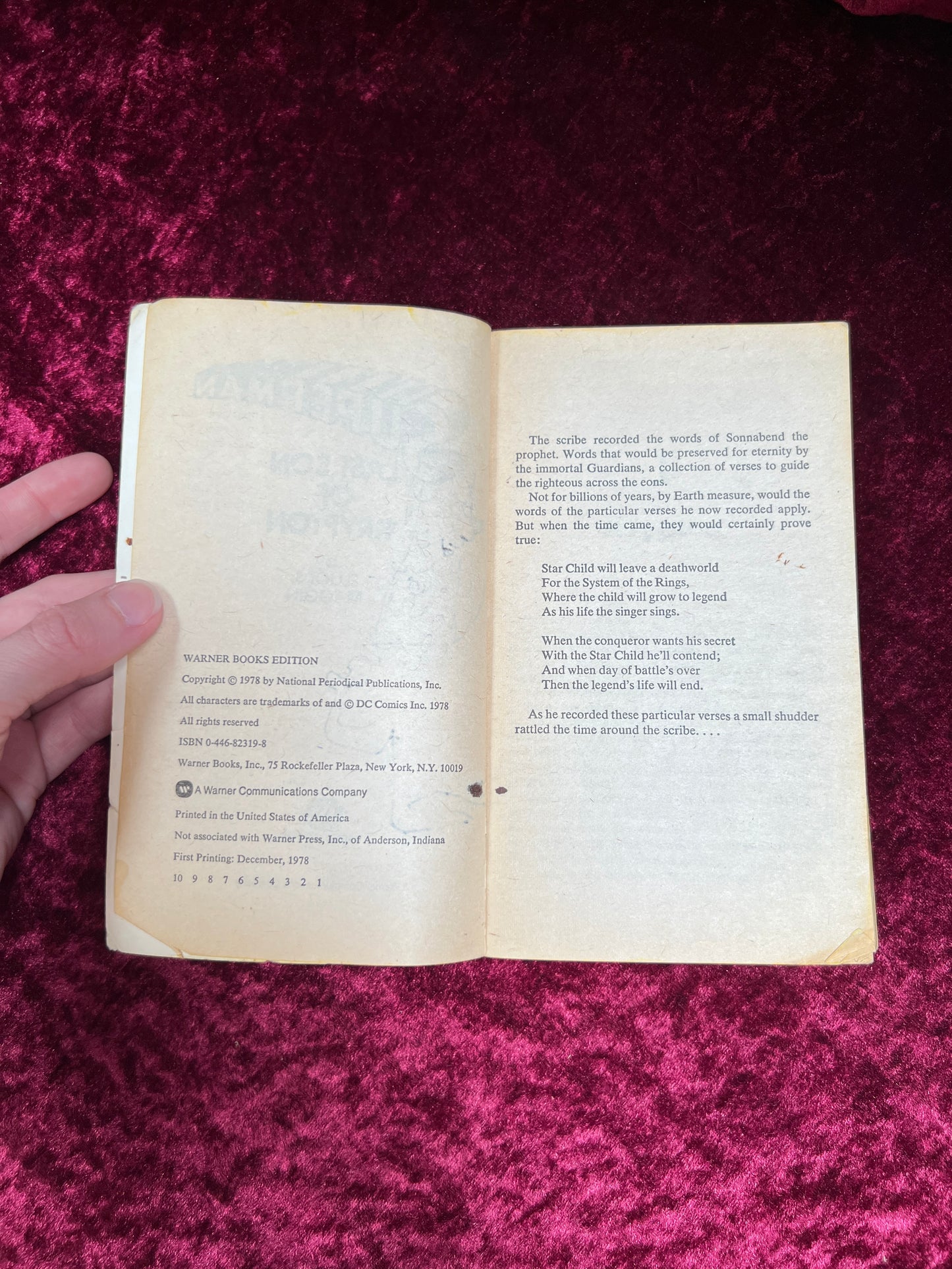 Vintage Paperback Book - Superman Last Son of Krypton - Elliot S. Maggin - Warner Books 1978