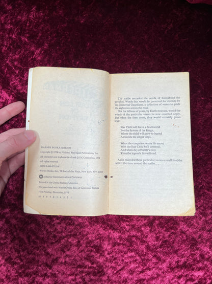 Vintage Paperback Book - Superman Last Son of Krypton - Elliot S. Maggin - Warner Books 1978