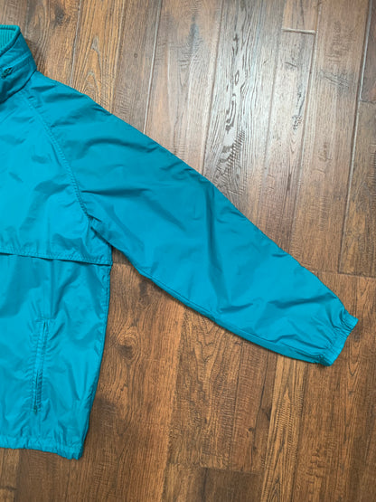 Vintage Clothing - Full Zip Windbreaker Jacket - Teal - Golden Bear - Large