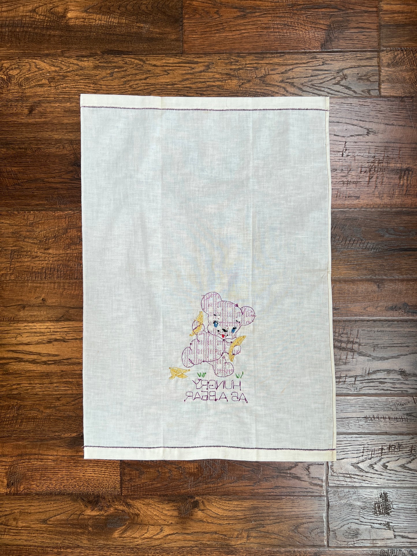 Vintage Linens - Anthropomorphic Embroidered Napkin Set - Hungry Bear, Stubborn Mule, Frisky Pup