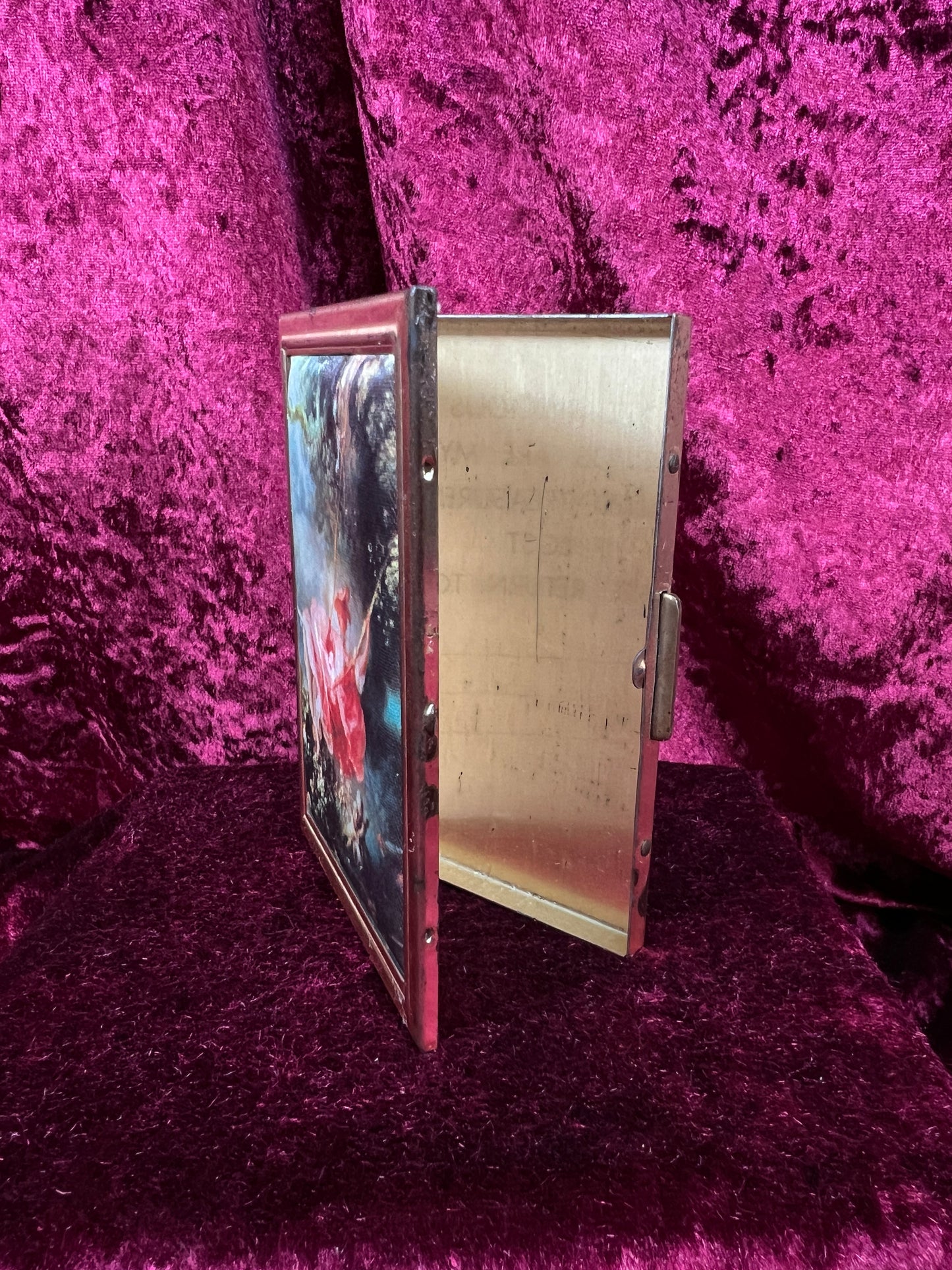Vintage Metal Pocket Photo Album - The Swing by Fragonard Fabric Cover