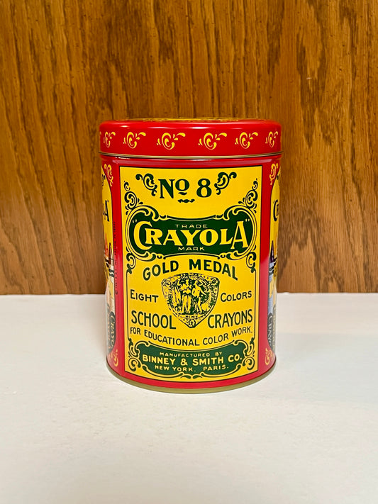 Vintage Advertisement - Metal Storage Tin - Crayola Crayons - Binney & Smith Co.