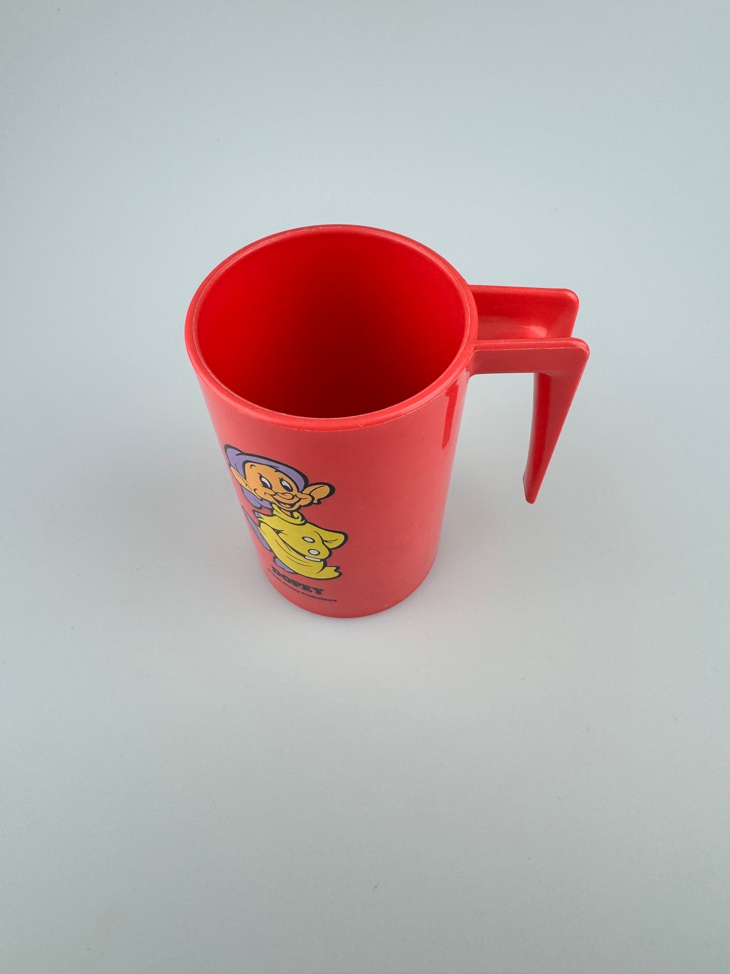 Vintage 1977 Walt Disney Productions Red Plastic Dopey Cup