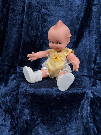 Vintage Vinyl Jesco Kewpie Doll – Posable Figure with Yellow Lace Outfit