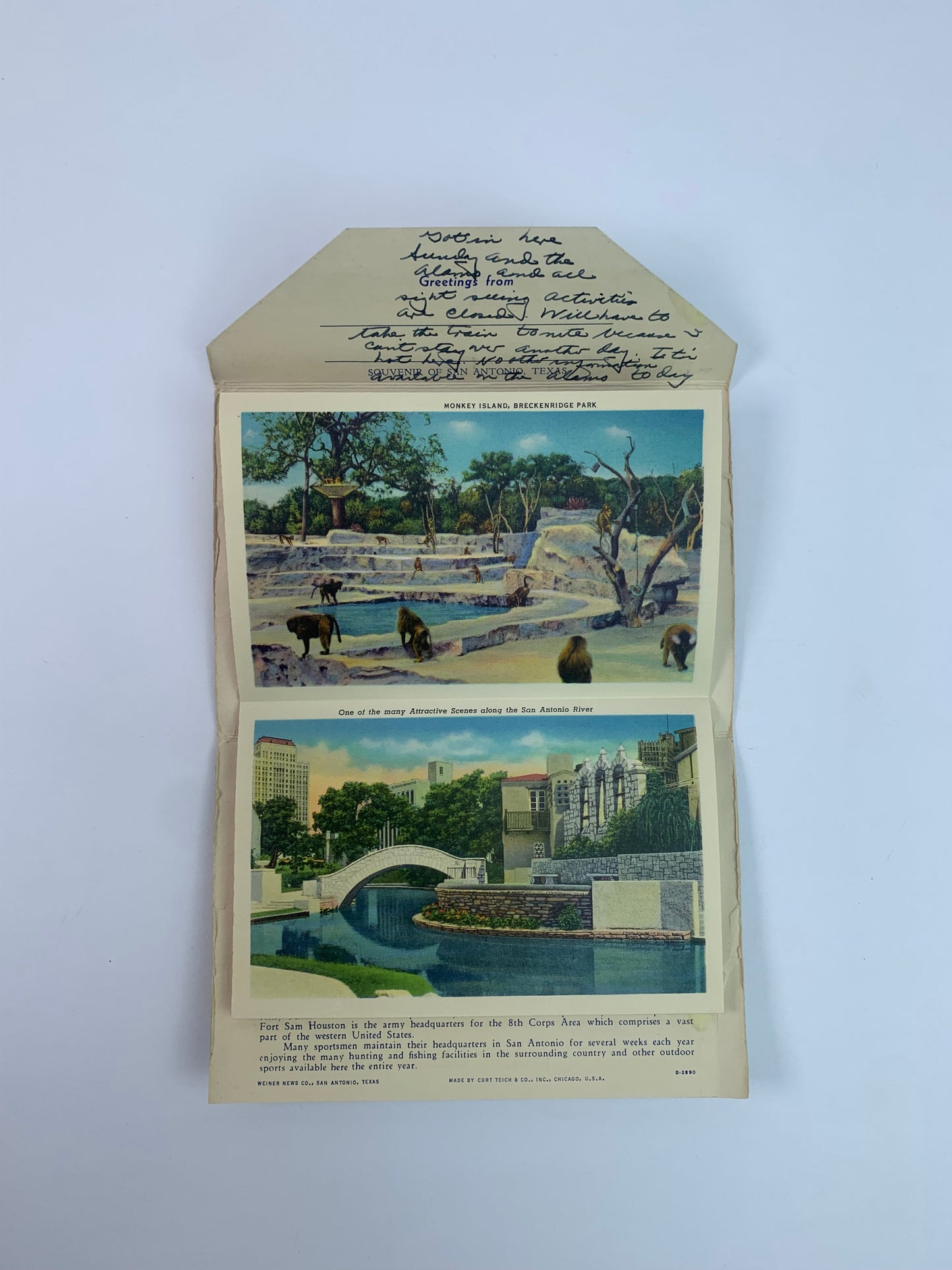 Vintage Ephemera - Souvenir Postcard Booklet - Landmarks - San Antonio, Texas