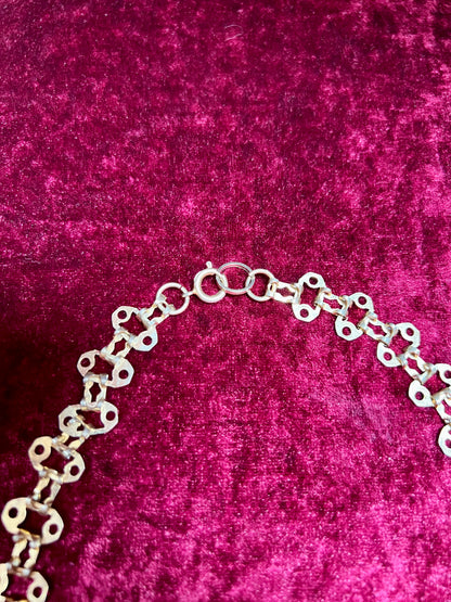 Vintage Jewelry - Reversible Necklace - Gold Tone Republique Francaise Coins - 17.5"