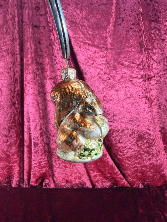 Vintage Christmas - Handblown Glass Ornament - Little Squirrel - 2.75"