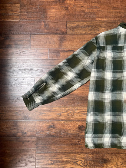 Vintage Clothing - Flannel Shirt - Green Plaid - Large - Back Packer Sportswear