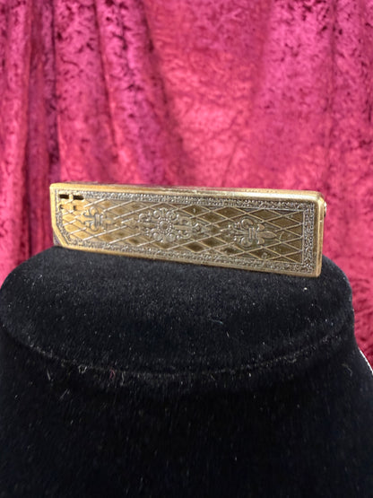 Vintage Colibri Japan Pocket Lighter – Fleur-de-Lis Engraved Brass Tone Case