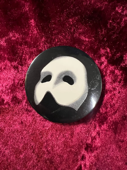 Vintage Metal Pinback Button - 1986 Phantom of the Opera Mask R.U.G. Ltd