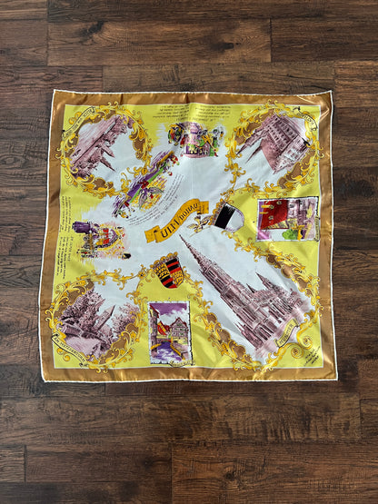 Vintage Souvenir Scarf - Ulm Germany Landmark Travel Square