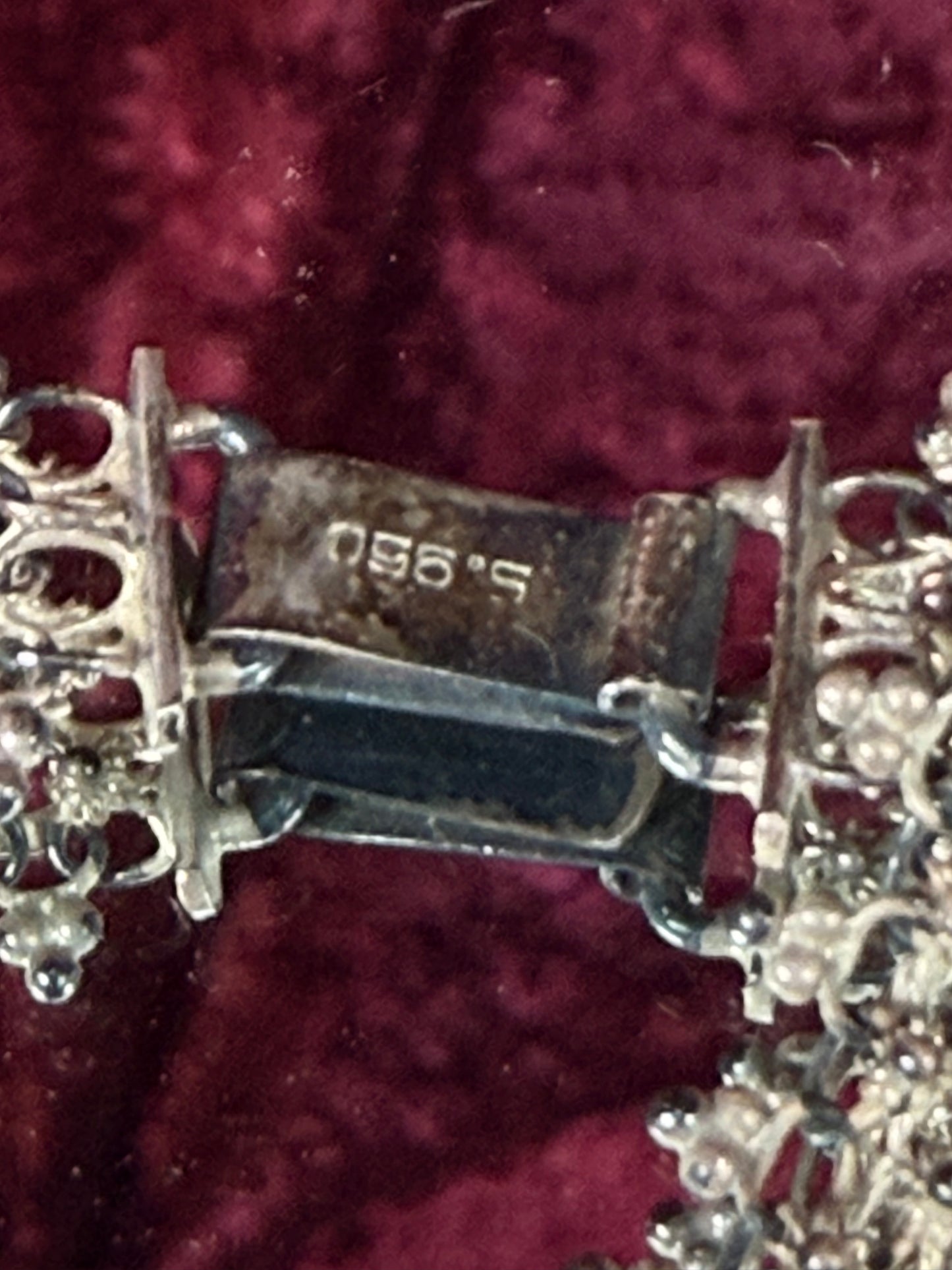 Vintage Jewelry - Silver Filigree Mesh Bracelet - Marked S.950