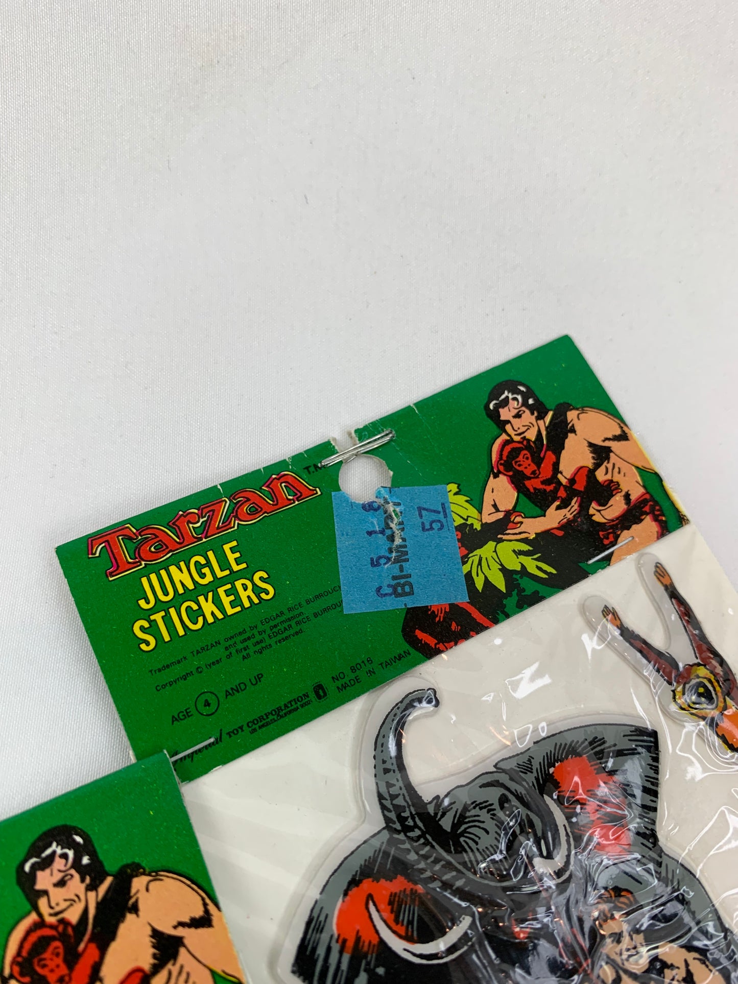 1979 Imperial Toy Corporation Sealed Tarzan Puffy Jungle Stickers - #8016 - Set of 3