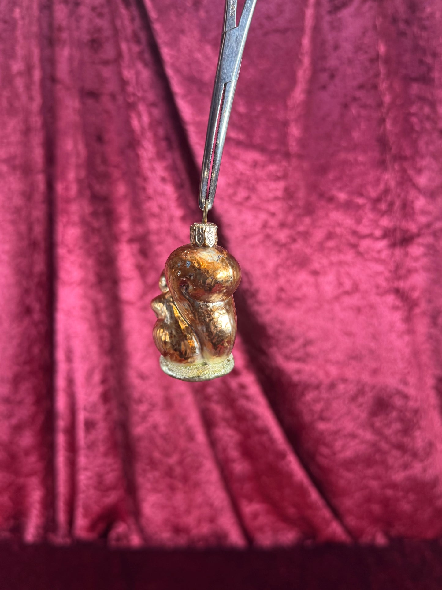 Vintage Christmas - Handblown Glass Ornament - Little Squirrel - 2.75"