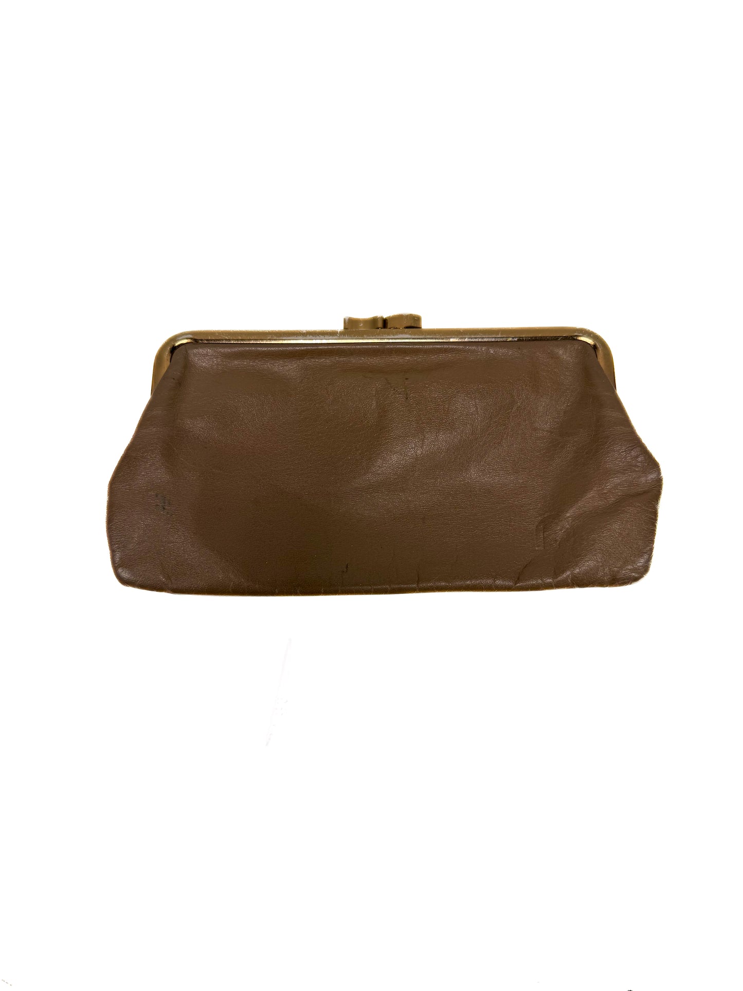 Vintage Wallet - Snap Closure - Light Brown with Gold Tone Hardware