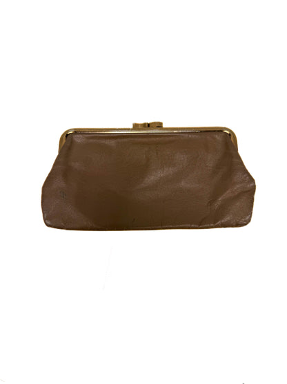 Vintage Wallet - Snap Closure - Light Brown with Gold Tone Hardware