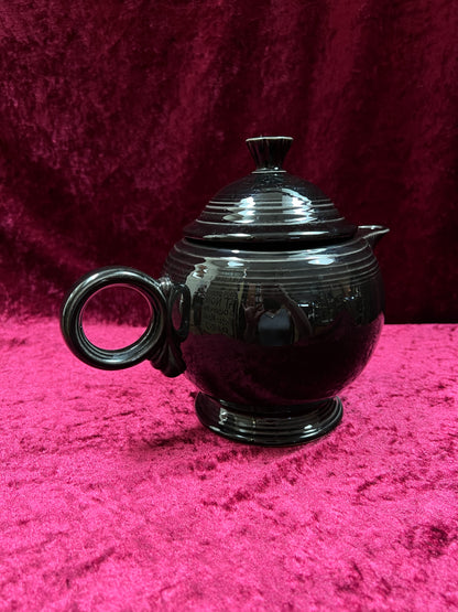 Vintage FIestaware Ceramic Teapot - Homer Laughlin Black 44 Oz Serving Pot