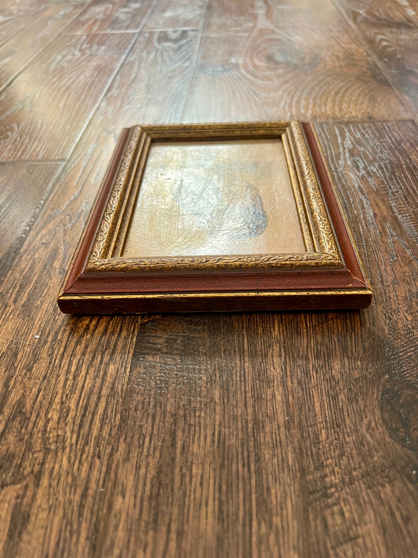 Vintage Framed Albrecht Dürer Owl Print - Ornate Red and Gold Wood Frame