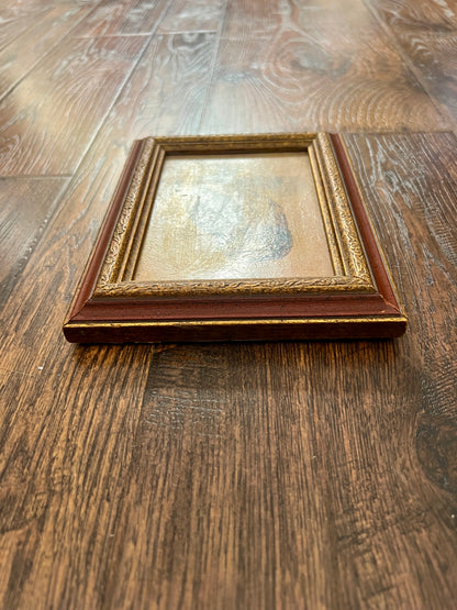 Vintage Framed Albrecht Dürer Owl Print - Ornate Red and Gold Wood Frame