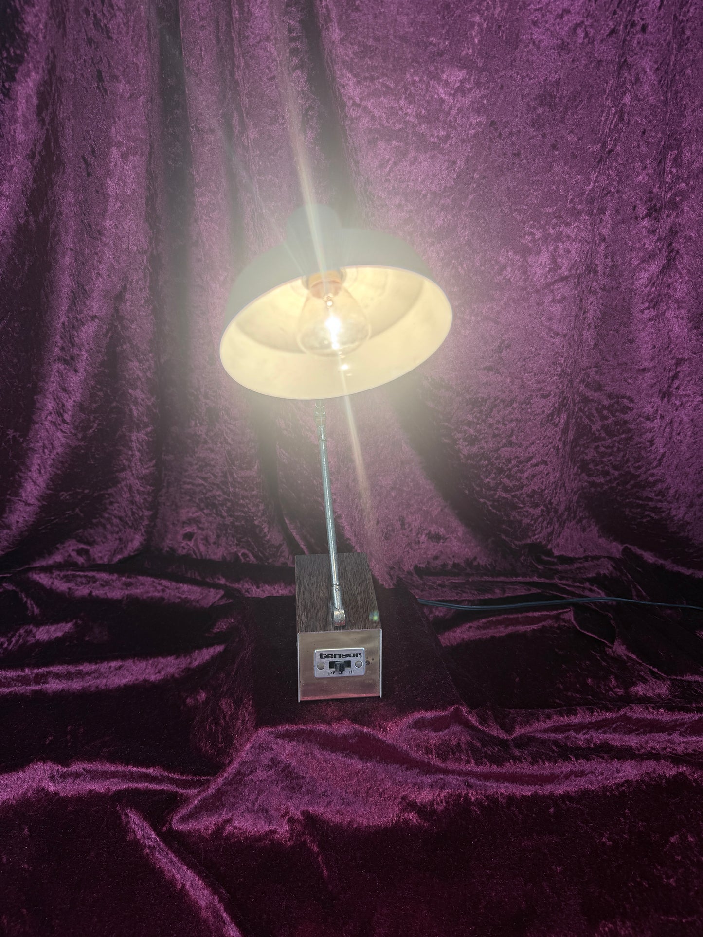 Vintage Tensor Portable Desk Lamp - Adjustable Gooseneck Faux Wood Grain Base