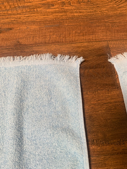 Vintage Dundee Decorative Hand Towel Set - Baby Blue with Floral Ribbon