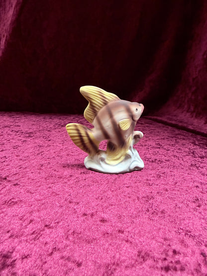 Vintage Porcelain Aquarium Fish – Midcentury Angelfish + Pastel Glaze