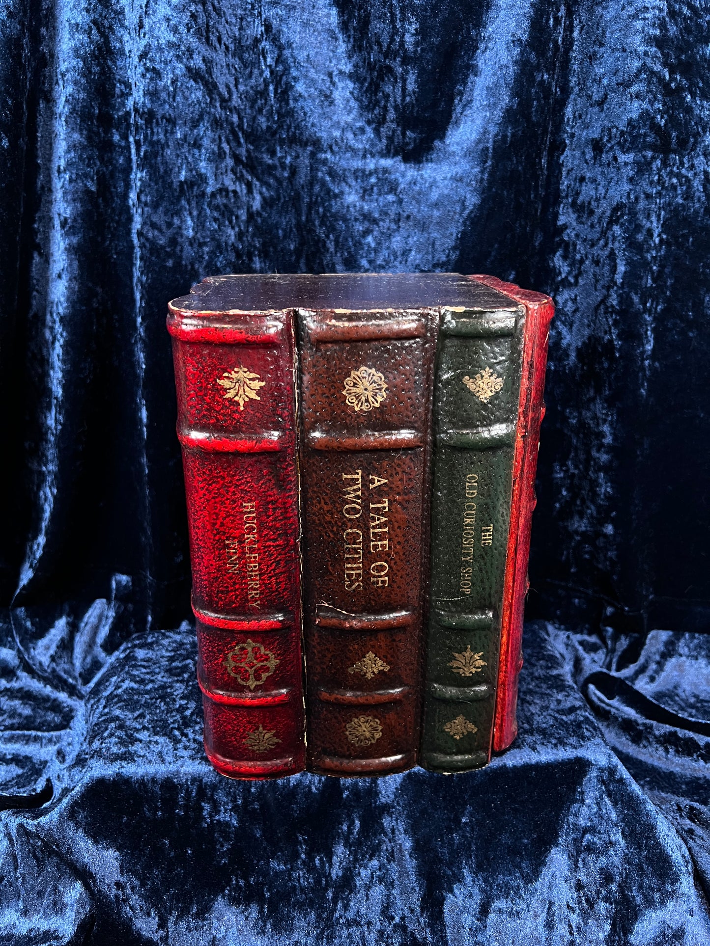 Vintage Faux Leather Book CD Storage Cabinet - Hidden Old Classics Library Blook Box