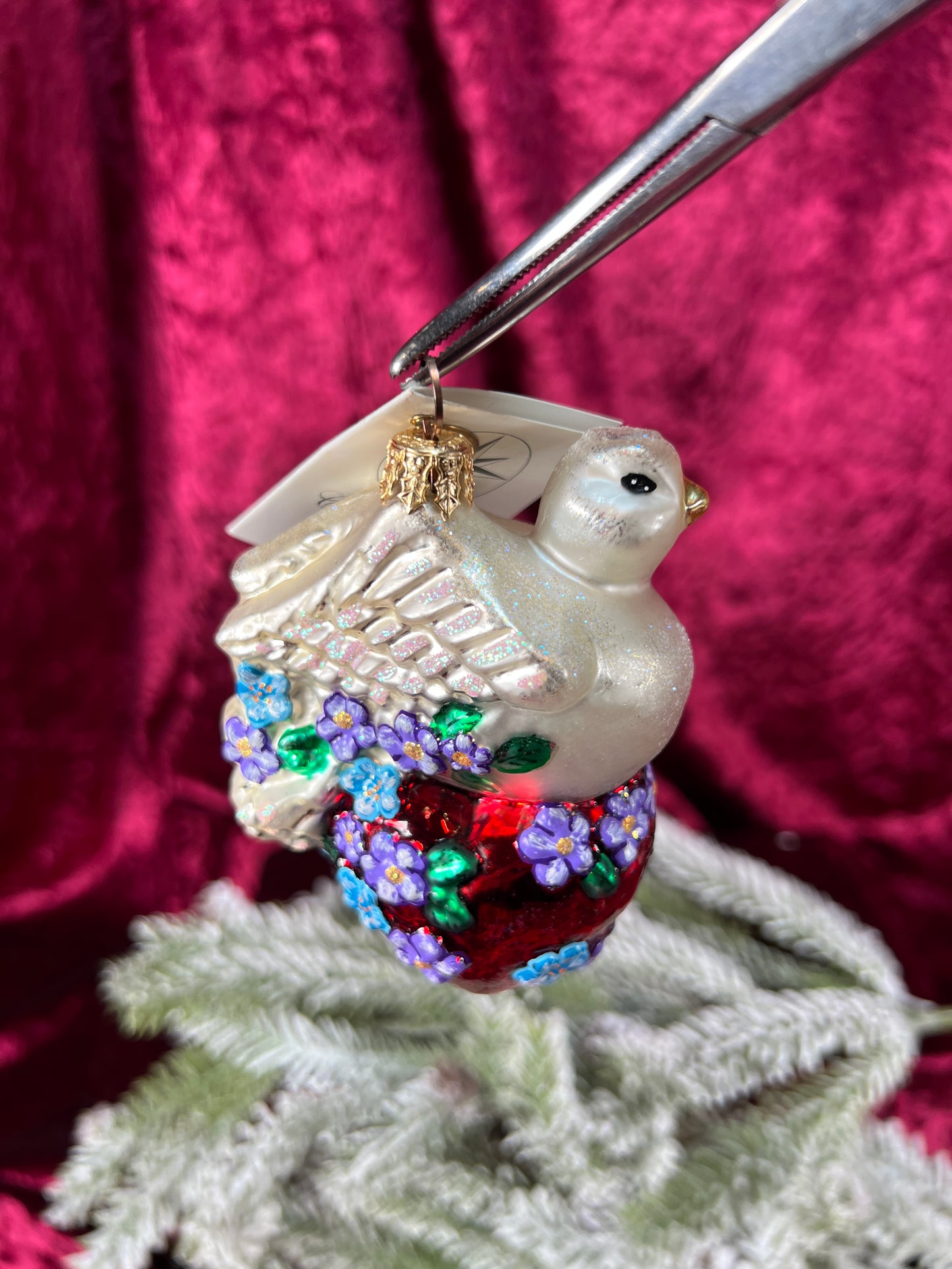 Vintage Christmas - Handblown Glass Ornament - Wings Of Love - Christopher Radko - 2001