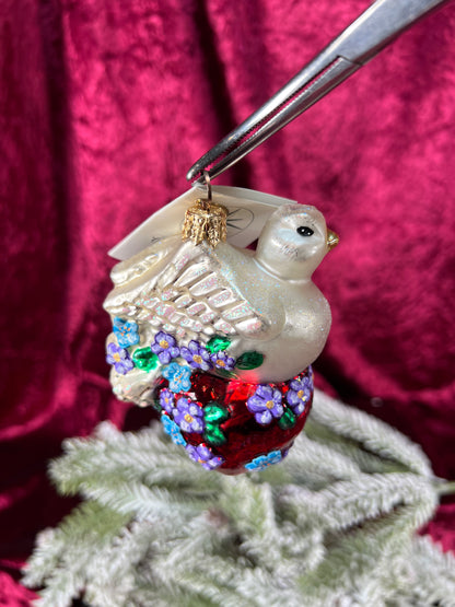 Vintage Christmas - Handblown Glass Ornament - Wings Of Love - Christopher Radko - 2001