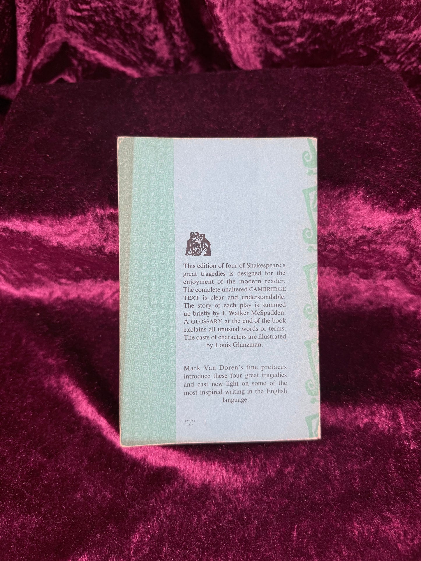 Vintage Four Great Tragedies by William Shakespeare Paperback 1961 Edition