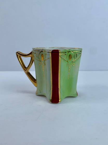 Vintage Kitchen - Demitasse Espresso Cup - Maroon & Green - 2"