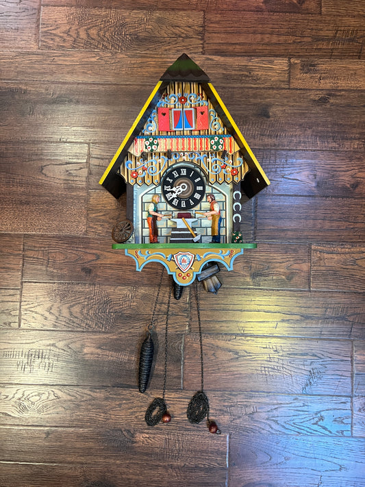 Vintage Wall Decor - West German Cuckoo Clock - Beer House with Maiden - Schmeckinbecher