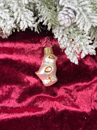 Vintage Christmas - Handblown Glass Ornament - Silver Bird - Inge Glas - Germany