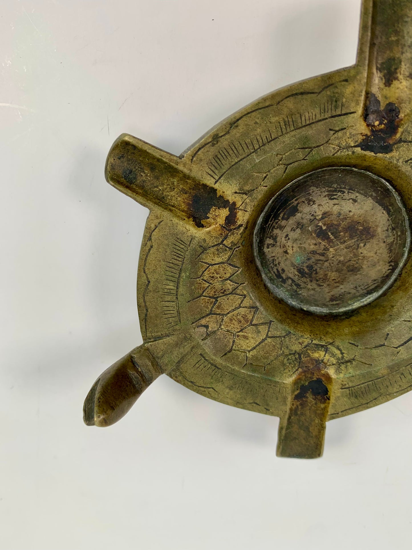 Vintage Ashtray - Overturned Turtle - Brass