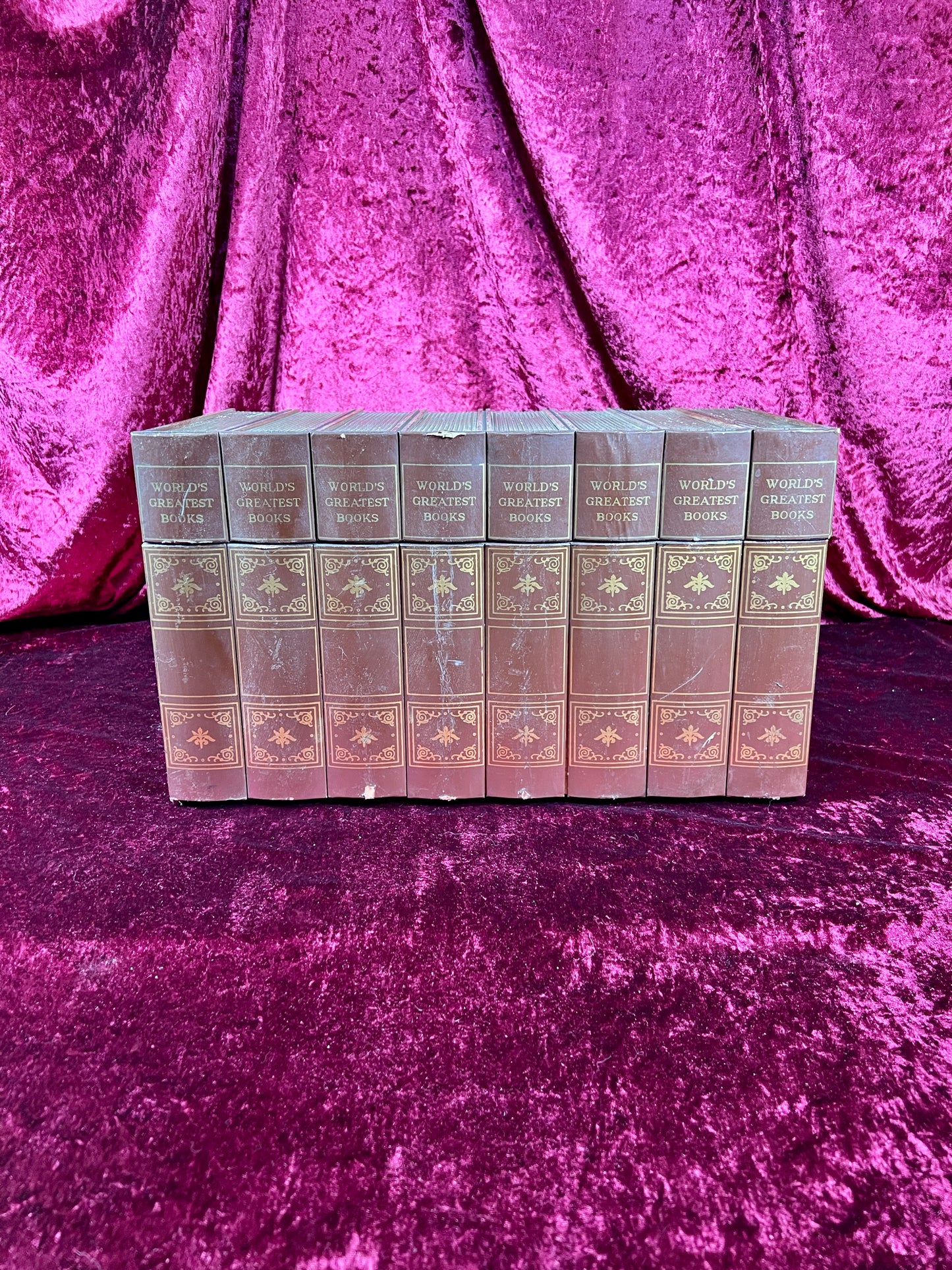 Vintage Barware - Mid Century Hidden Leather Bound Book Bar - World's Greatest Books - Japan